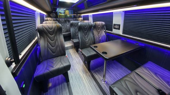 sugar land 18 passenger sprinter van interior